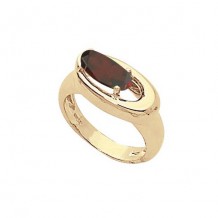 14K Yellow Gold 10X5 Oval Garnet Ring