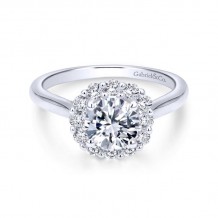 Gabriel & Co. 14k White Gold Contemporary Halo Engagement Ring