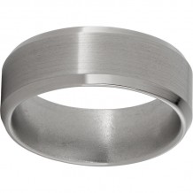 Titanium Beveled Edge Band with Satin Finish