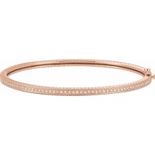 14K Rose 1/3 CTW Diamond Bangle Bracelet