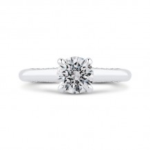 Shah Luxury 14K White Gold Round Diamond Halo Engagement Ring (Semi-Mount)