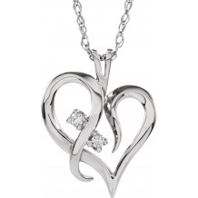 14K White .03 CTW Diamond Heart 18 Necklace