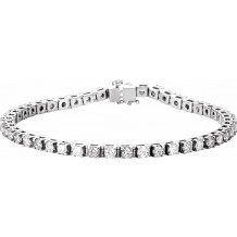 14K White 4 3/4 CTW Diamond Line 7 Bracelet