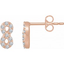 14K Rose 1/6 CTW Diamond Infinity Earrings