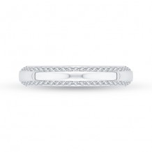 Shah Luxury 18k White Gold Diamond Promezza Wedding Band