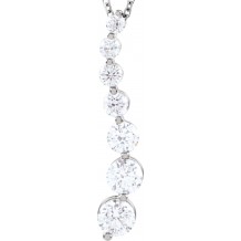 14K White 1 CTW Diamond Journey 18 Necklace