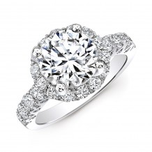 18k White Gold Diamond Engagement Ring with Cut-Outs