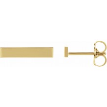 14K Yellow Bar Earring