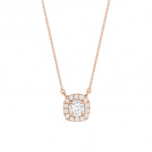Henri Daussi 14k Rose Gold Diamond Pendant