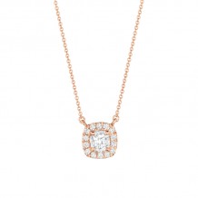 Henri Daussi 14k Rose Gold Diamond Pendant