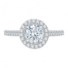 Shah Luxury 14k White Gold Diamond Semi-Mount Engagement Ring