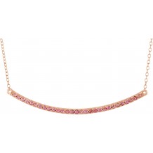 14K Rose Pink Sapphire Bar 16-18 Necklace
