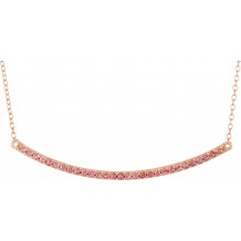 14K Rose Pink Sapphire Bar 16-18 Necklace