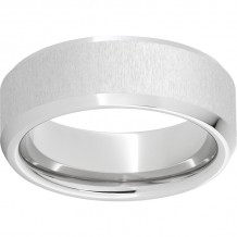 Serinium Beveled Edge Band with Cross-Satin Finish