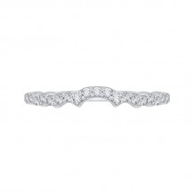 Shah Luxury 14K White Gold Round Diamond Wedding Band