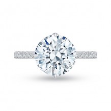 Shah Luxury 18k White Gold Diamond Carizza Boutique Semi Mount Engagement Ring fit Round Center