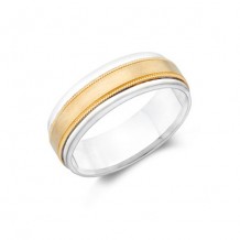 Camelot Sterling Silver & 10k White Gold Tristan Wedding Band