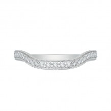 Shah Luxury 14K White Gold Diamond Wedding Band with Euro Shank