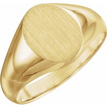 10K Yellow 10x8 mm Oval Signet Ring