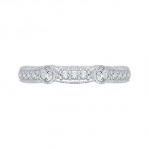 Shah Luxury 14K White Gold Round Diamond Wedding Band