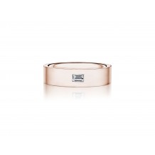Henri Daussi 6mm Men's Wedding Band MBEC1 14k Gold Rose 0.15 Ctw.