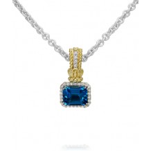 Vahan 14k Gold & Sterling Silver London Blue Topaz Pendant