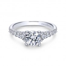 Gabriel & Co. 14k White Gold Contemporary Straight Engagement Ring