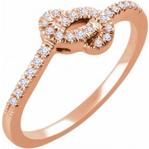 14K Rose 1/6 CTW Diamond Knot Ring