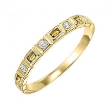 Gems One 14Kt Yellow Gold Diamond (1/10Ctw) & Citrine (1/8 Ctw) Ring
