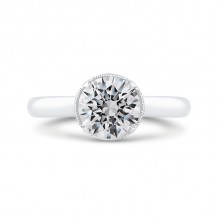 Shah Luxury 18K White Gold Diamond Engagement Ring (Semi-Mount)