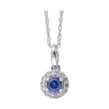 Gems One 10Kt White Gold Diamond (1/12Ctw) & Sapphire (1/5 Ctw) Pendant