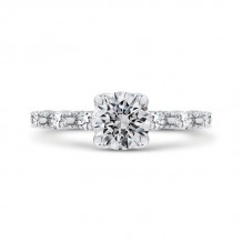 Shah Luxury 14K White Gold Round Cut Diamond Engagement Ring (Semi-Mount)