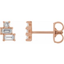 14K Rose 1/4 CTW Diamond Geometric Cluster Earrings