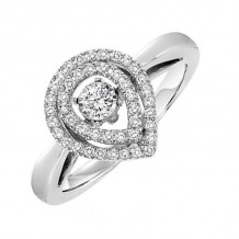 Gems One 10KT White Gold & Diamond Rhythm Of Love Fashion Ring  - 1/3 ctw