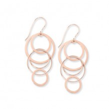 Carla Cascading Circles Rose Sterling Silver Drop Earrings