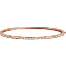 14K Rose 1/3 CTW Diamond Bangle Bracelet