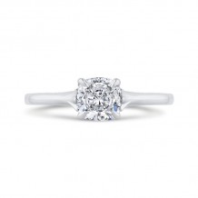 Shah Luxury 14K White Gold Cushion Diamond Solitaire Plus Engagement Ring  (Semi-Mount)