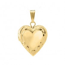 14K Yellow Gold embossed Heart Child's Locket