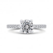 Shah Luxury Round Cut Diamond Classic Engagement Ring In 14K White Gold (Semi-Mount)