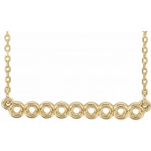 14K Yellow Circle Bar 16-18 Necklace