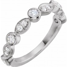 14K White 1/2 CTW Diamond Anniversary Band