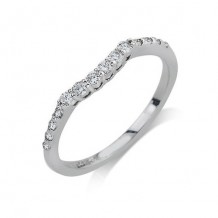 14K White Gold 0.25ct Diamond Contour Women's Wedding Band