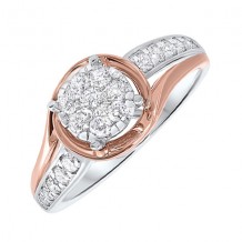 Gems One 14Kt White Rose Gold Diamond(1/2Ctw) Ring