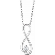14K White 1/6 CTW Diamond Infinity-Inspired 16-18 Necklace