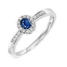 Gems One 14Kt White Gold Diamond (1/6Ctw) & Sapphire (1/5 Ctw) Ring