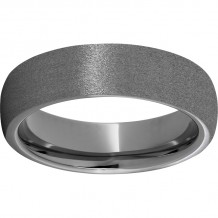 Rugged Tungsten  6mm Domed Band with Stone Finish