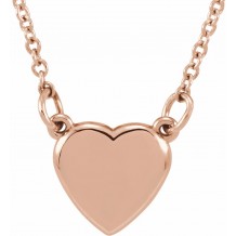 14K Rose Heart 18 Necklace