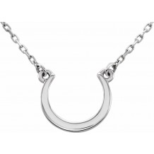 14K White Crescent 18 Necklace