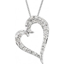 14K White 1/4 CTW Diamond Heart 18 Necklace