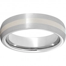 Serinium Domed Band with a 2mm Sterling Silver Inlay
